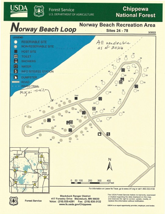 Chippewa National Forest, Norway Beach Campground Loop